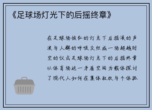 《足球场灯光下的后摇终章》